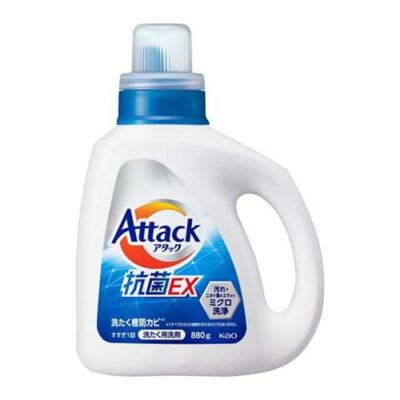 Kao Attack Antibacterial EX Laundry Detergent, Eliminates Persistent Odors Even After Washing, 880g