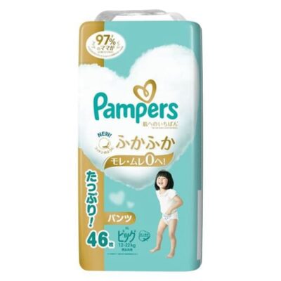 Pampers Premium Ichiban 一级帮 Best for Skin Nappy Pants Size XL (12-22kg) Jumbo 46 Pack, 敏感肌 Sensitive Skin Care 