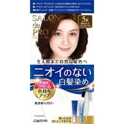 Dariya Salon de Pro Fragrance-Free Hair Color Fast-Dye Cream for Gray Hair 5K Chestnut-Tinged Natural Brown