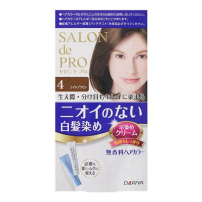Dariya Salon de Pro Unscented Grey Hair Dye Cream 4 Light Brown 1Set