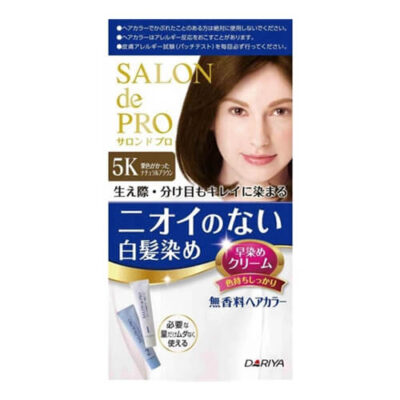 Dariya Salon de Pro Unscented Grey Hair Dye Cream 5K Chestnut Natural Brown 1Set