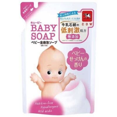 Cow Soap Kewpie Baby Foam Soap for Hair and Body Scented Refill 350ml