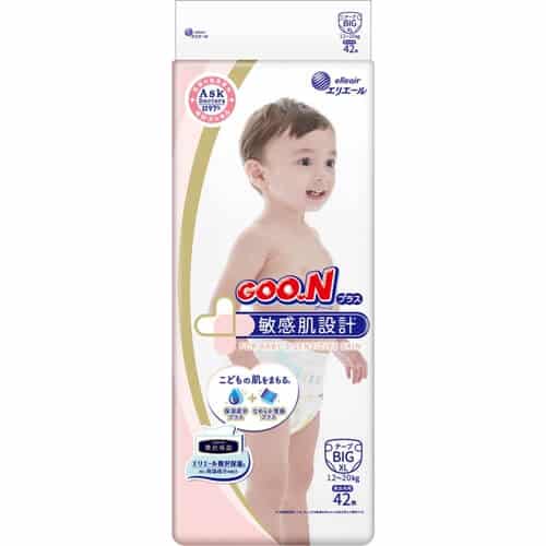 GOO.N Plus Premium Nappy Size XL for 12-20kg Sensitive Skin 敏感肌 Babies 42PK*