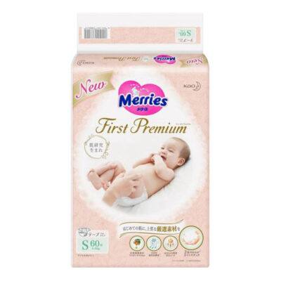 Kao Merries First Premium 花王顶级 Nappy Size S for 4-8Kg Babies 60Pk