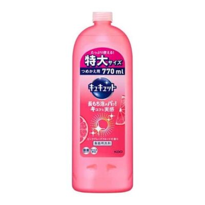 Kao Cucute Dishwashing Detergent, Pink Grapefruit Scent, Refill 770ml