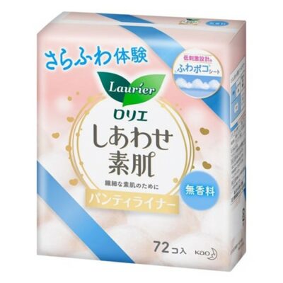Kao Laurier Happy Bare Skin Panty Liners Unscented 72 Pieces, Sensitive Skin Care