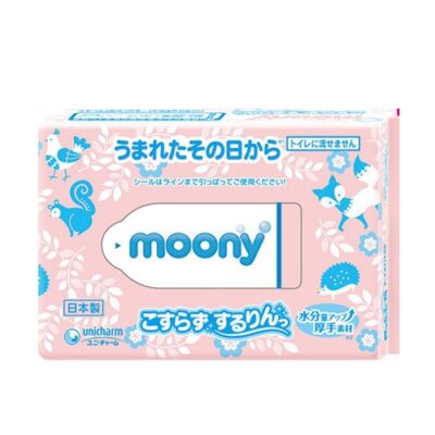 Moony Baby Wipes Refill Soft and Thick 60 Sheets for Gentle Cleaning