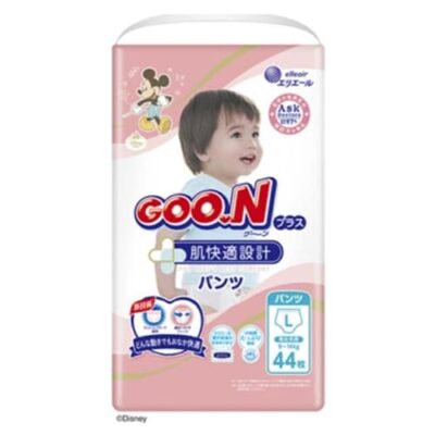 GOO.N Plus for Baby’s Best Comfort Premium Nappy Pants Size L for 9-14kg Babies 44Pack