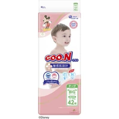 GOO.N Plus Premium Nappy Size XL for 12-20kg Sensitive Skin Babies 42PK