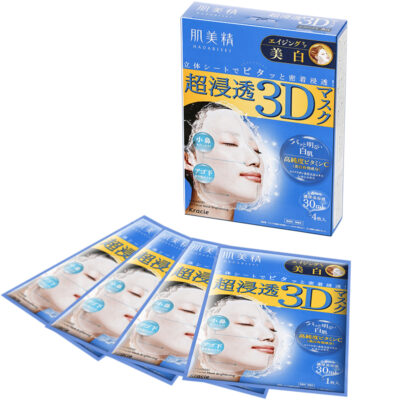 Kracie HADABISEI Super Penetration 3D Mask – 1 Sheet: Aging Care & Brightening, High Vitamin C for Instantly Brightened Skin