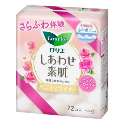 Kao Laurier Happy Bare Skin Panty Liners Pure Floral Scent 72 Pieces, Sensitive Skin Care 