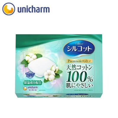 Unicharm Silcot Soft Touch Premium Moisturizing Natural Cotton 66 Sheets