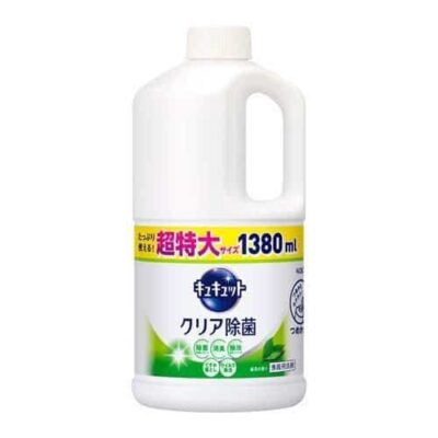 Kao Cucute Disinfectant Dishwashing Detergent Clear Green Tea Scent Value Pack Super Jumbo 1380ml