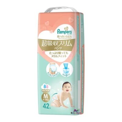 Pampers Premium Nappy Pants Size M Suits 6-12kg Babies Super Absorbent Slim 42 Pack for Sensitive Baby Skin Bundle Offer