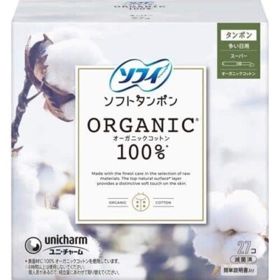 Unicharm Sofy Soft Tampon 100% Organic Cotton Super for Heavy Flow Value Pack 27Pk