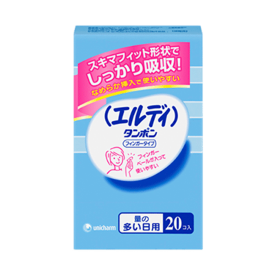 Unicharm Sofy Eldy Tampon Finger Type Super for Heavy Menstrual Flow 20Pk