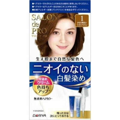 Dariya Salon de Pro Fragrance-Free Hair Color Fast-Dye Cream for Gray Hair 1 Very Bright Light Brown