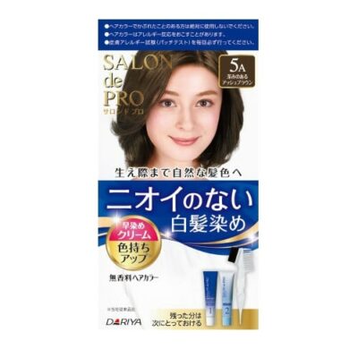 Dariya Salon de Pro Fragrance-Free Hair Color Fast-Dye Cream for Gray Hair 5A Deep Ash Brown