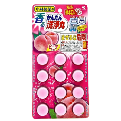Kobayashi Easy Clean Drain Tablets Peach Scent 12Pack