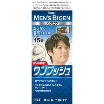 Hoyu Men’s Bigen One Push Cream Hair Color Shade 4 Light Brown