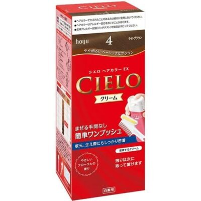 Hoyu Cielo EX Cream Hair Color Grey Hair Dye Kit 4 Light Brown