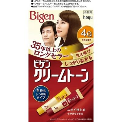 Hoyu Bigen Cream Tone, 4G Natural Chestnut Brown, Grey Hair Dye
