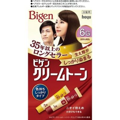 Hoyu Bigen Cream Tone, 6G Natural Brown, Grey Hair Dye