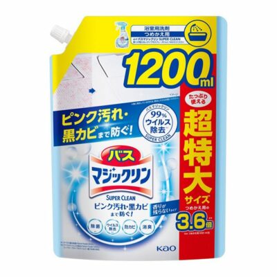 Kao Bath Magiclean Foaming Spray SUPERCLEAN Unscented Jumbo Pack Refill 1200ml