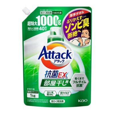 Kao Attack Antibacterial EX Laundry Gel For Indoor Drying Refill 1000g