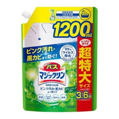 Kao Bath Magiclean Foaming Spray Super Clean Green Herb Scent Jumbo Refill 1200ml
