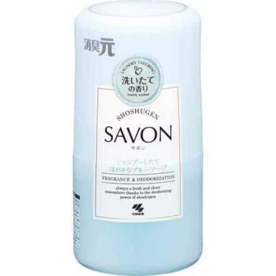 Kobayashi SHOSHUGEN Savon Fragrance & Deodorization for Room Kitchen Toilet Entrance – Fresh Light Blue Soap Scent 400ml