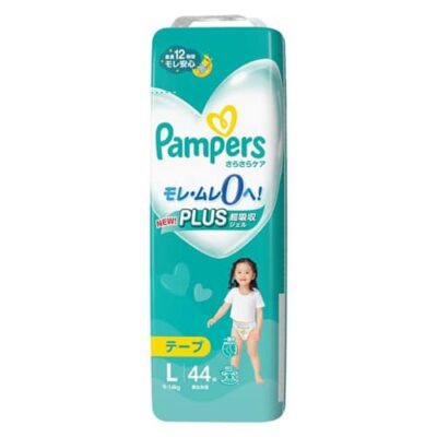 Pampers Silky Care Nappy Size L (9-14kg) – 44 Pack, Ultimate Comfort with PLUS Ultra-Absorbent Gel 