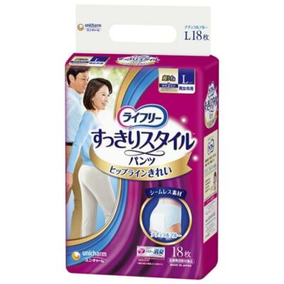 Lifree Urine Care Clean Style Pants™ Natural Blue – Size L (Waist 75-100cm) – 18 Pieces by Unicharm