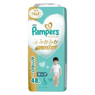 Pampers Premium Ichiban 一级帮 Nappy Size L (9-14kg) 48 Pack, 敏感肌 Sensitive Skin Care 