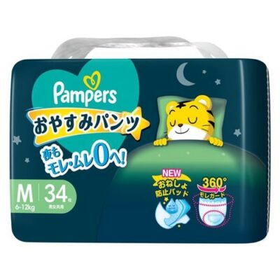 Pampers Good Night Nappy Pants Size M (6 ~ 12 kg) 34 Pack| Advanced Overnight Protection 
