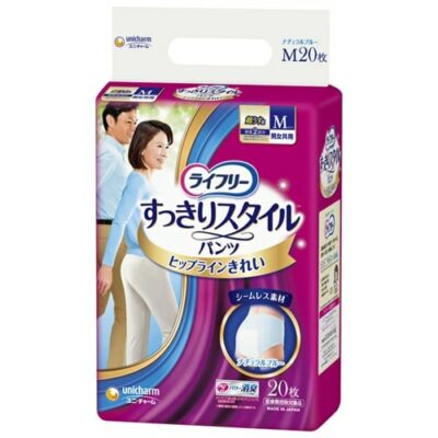 Lifree Urine Care Clean Style Pants™ Natural Blue – Size M (Waist 60-85cm) – 20 Pieces by Unicharm