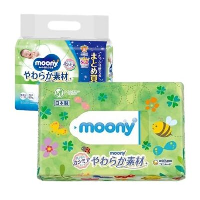 Unicharm Moony Soft Baby Wipes Refill – 1 Pack (76 sheets) – 99% Pure Water