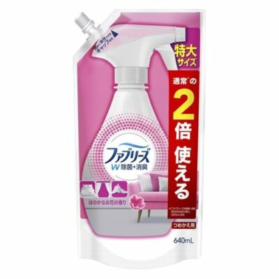 P&G Febreze Double Sterilization Disinfecting + Deodorizing Spray for Fabrics – Flower Blossom Scent Extra Large Refill 640ml