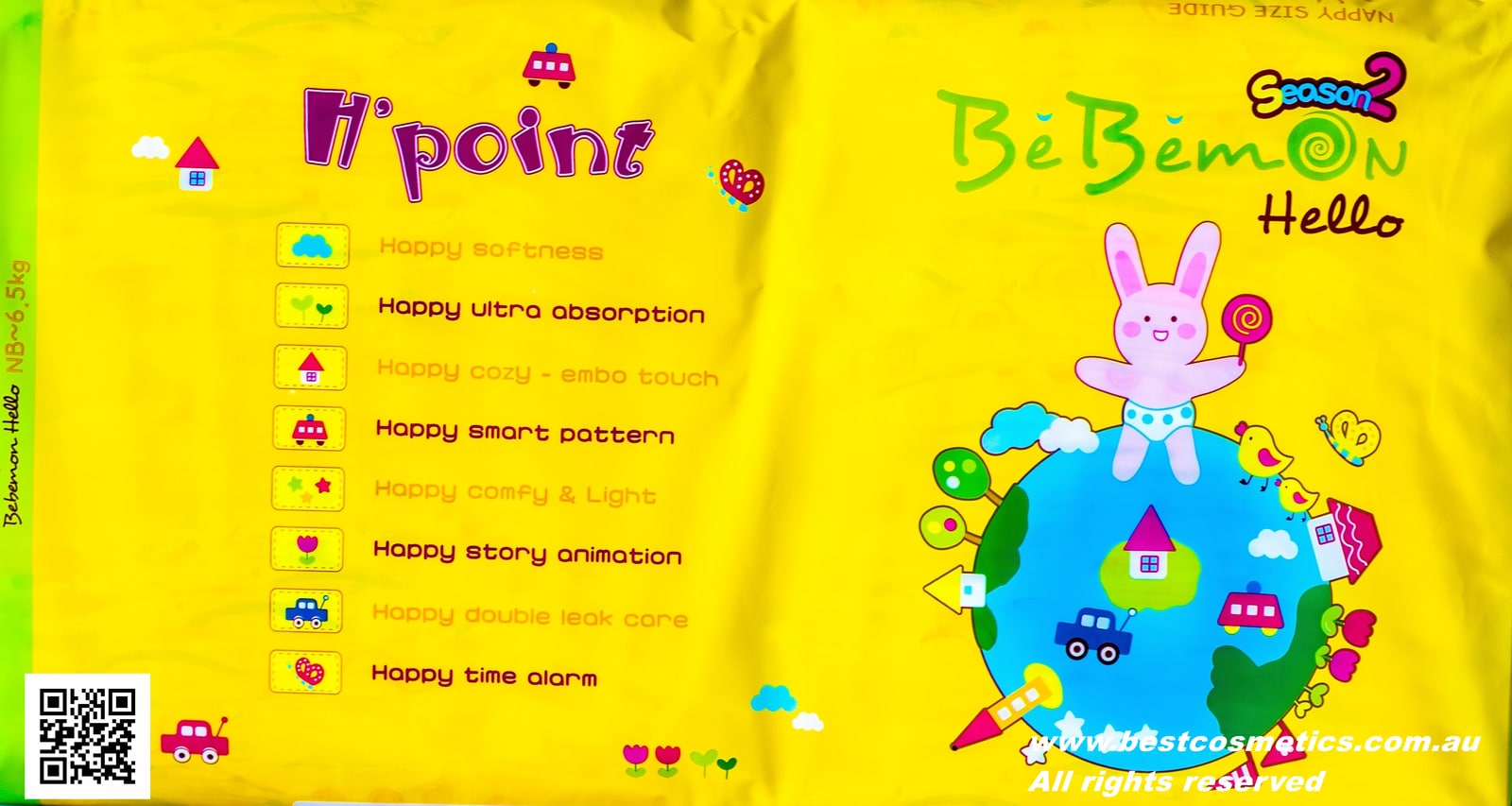 Size S for Newborn to 6.5 kg 1 Pack(50 PCs) of BeBeMon Nappy(Manufactured in 2016)