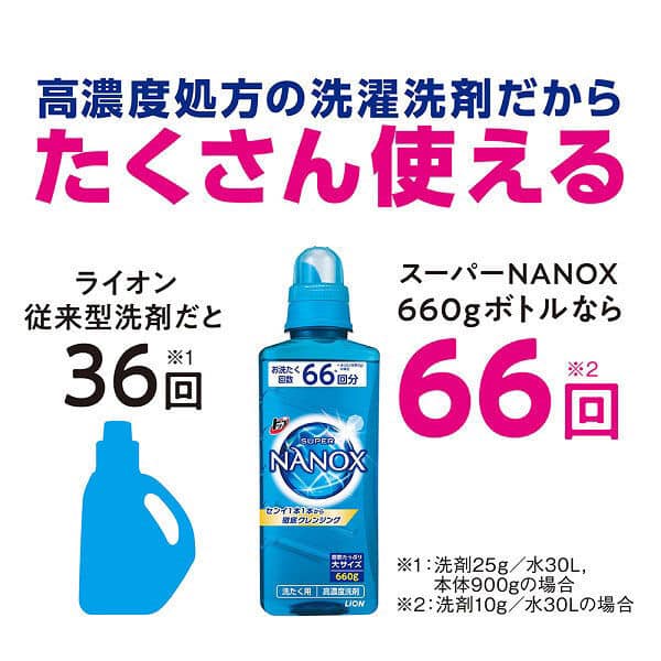 LION Тop Super NANOX High-Concentration Laundry Detergent 1 Pack(660g)