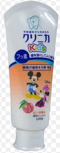 Lion Clinica Mickey Mouse Children Toothpaste Peach Flavor 1 Pack(60g)