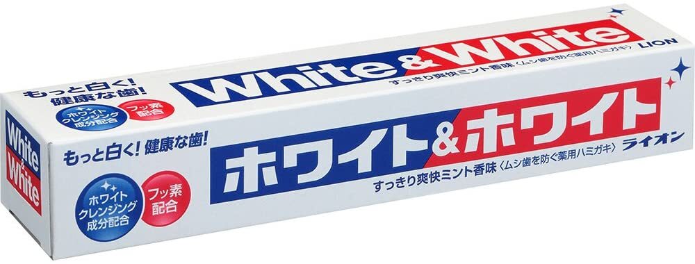 LION "White & White" Toothpaste Fresh Mint 150G