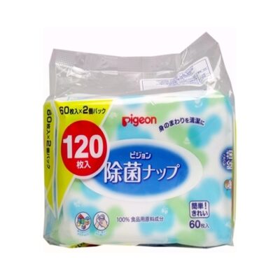 Pigeon Anti-Bacterial Baby Wipe Refills 2 Packs 60 Sheets for Clean and Hygienic Care