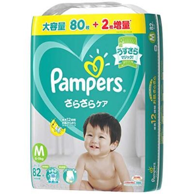 Pampers UNISEX Nappy Size M for 6-11kg Babies Super Jumbo 82Pk (80+2 Bonus PCs)